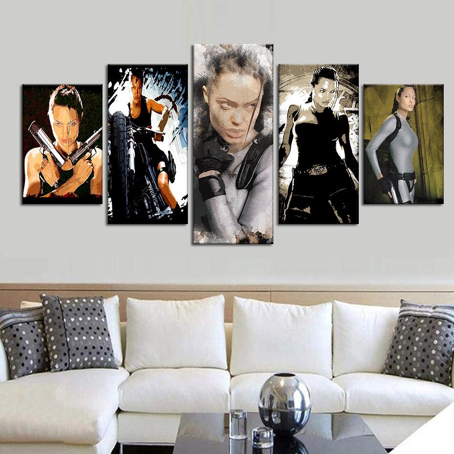 Tomb Raider 5 Piece HD Multi Panel Canvas Wall Art Frame - Original Frame