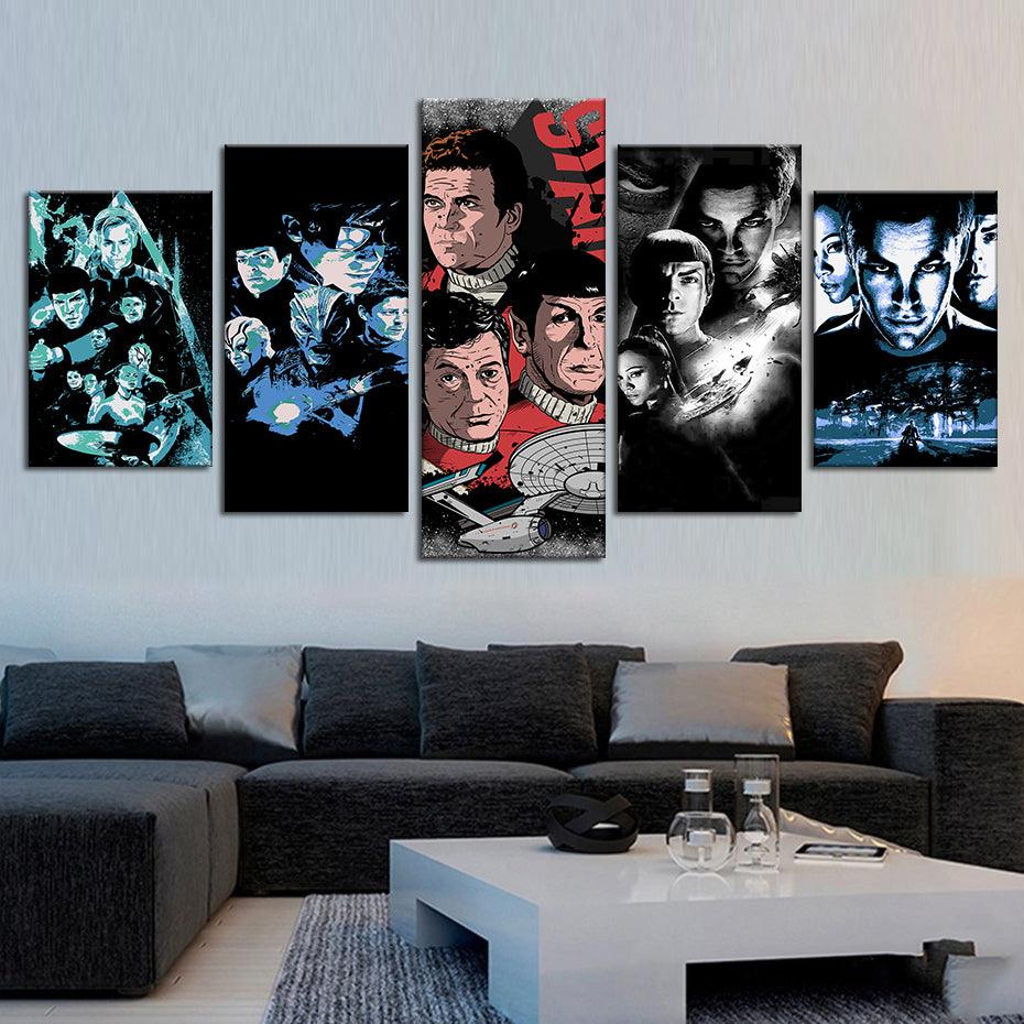 Star Trek 5 Piece HD Multi Panel Canvas Wall Art Frame - Original Frame
