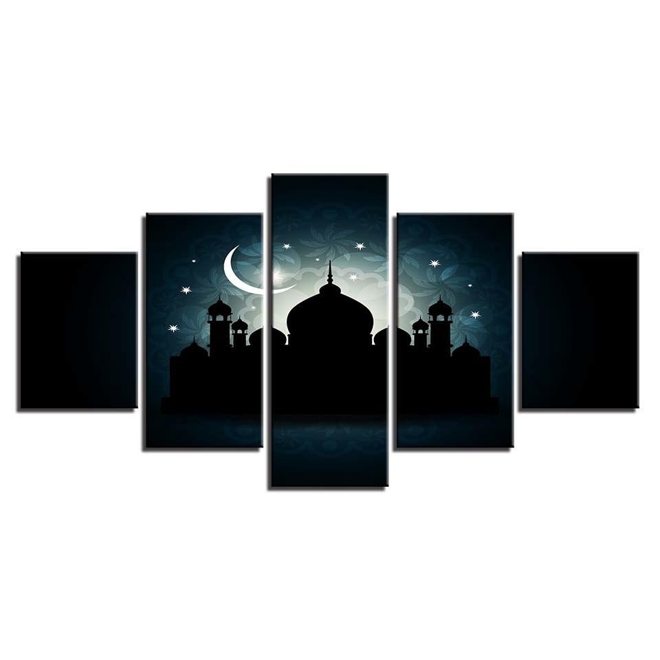 Mosque Ramadan 5 Piece HD Multi Panel Canvas Wall Art Frame - Original Frame