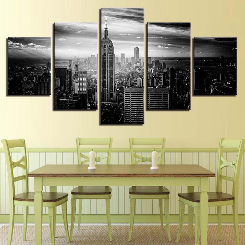New York City 5 Piece HD Multi Panel Canvas Wall Art Frame - Original Frame