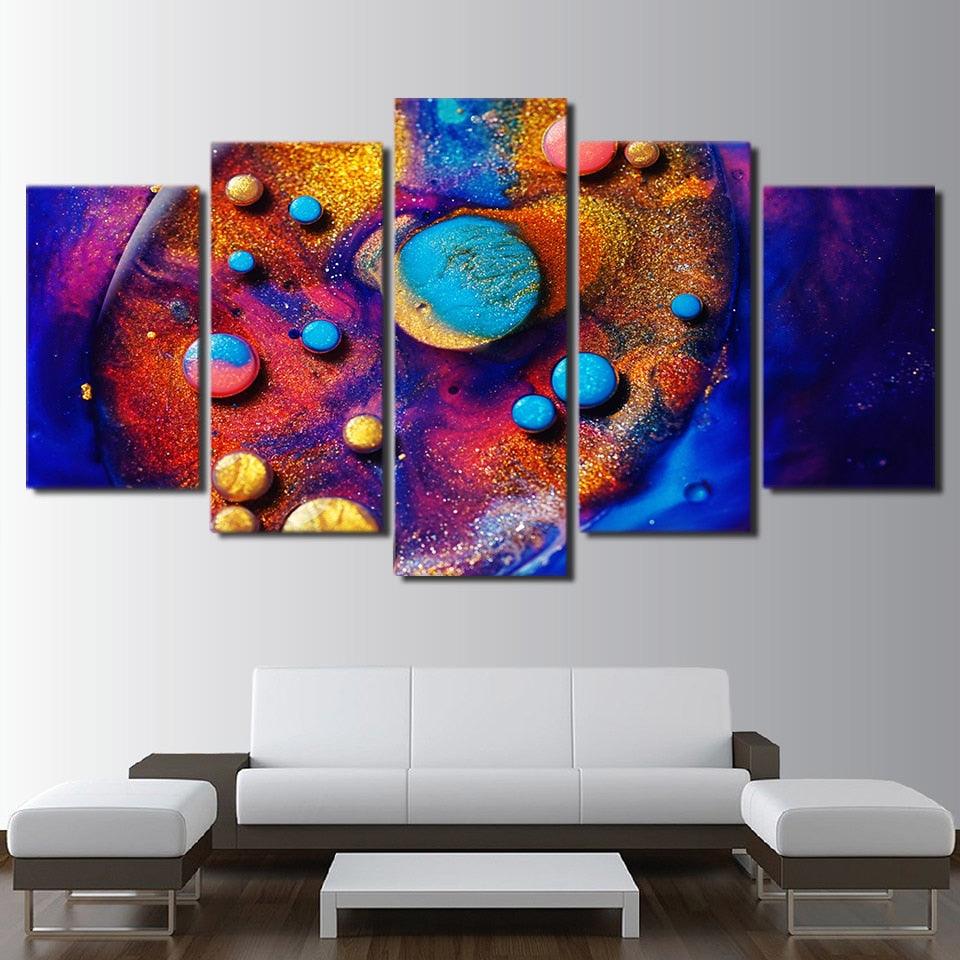 Abstract Colors 5 Piece HD Multi Panel Canvas Wall Art Frame - Original Frame