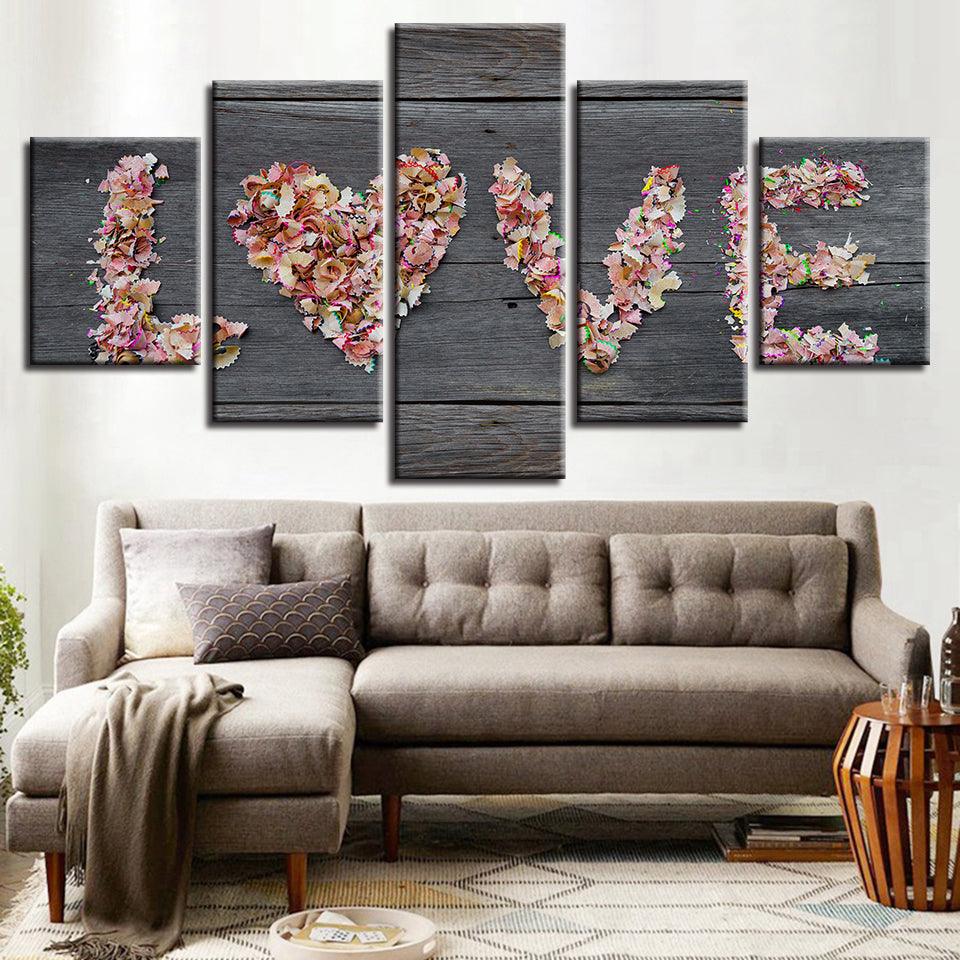 Flowers 5 Piece HD Multi Panel Canvas Wall Art Frame - Original Frame