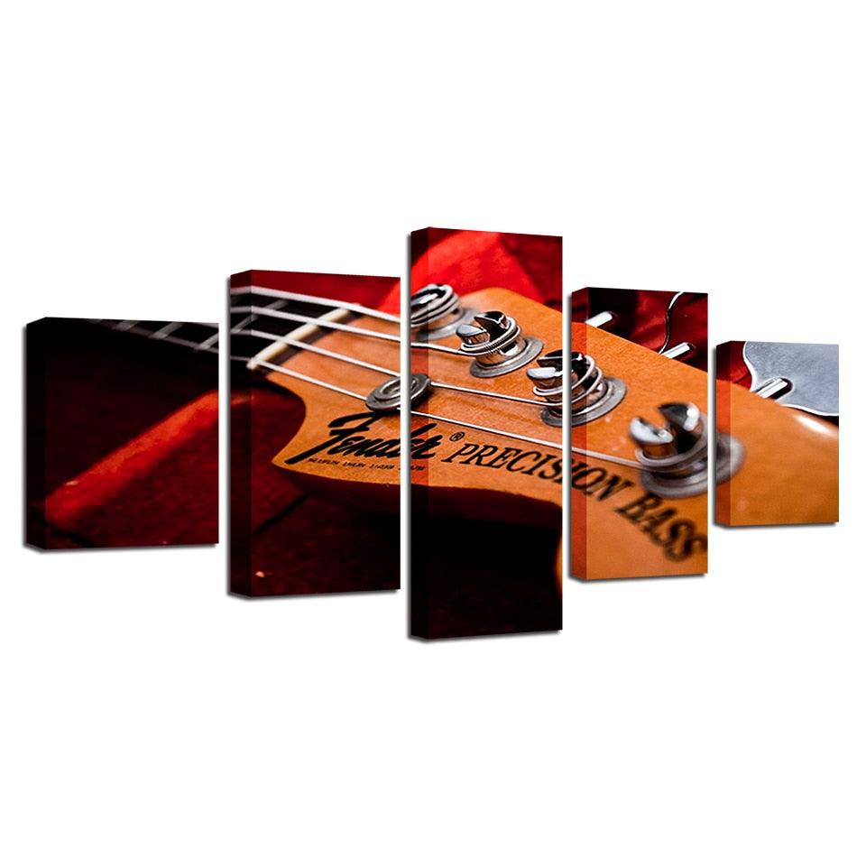 Bass Guitar Neck 5 Piece HD Multi Panel Canvas Wall Art Frame - Original Frame