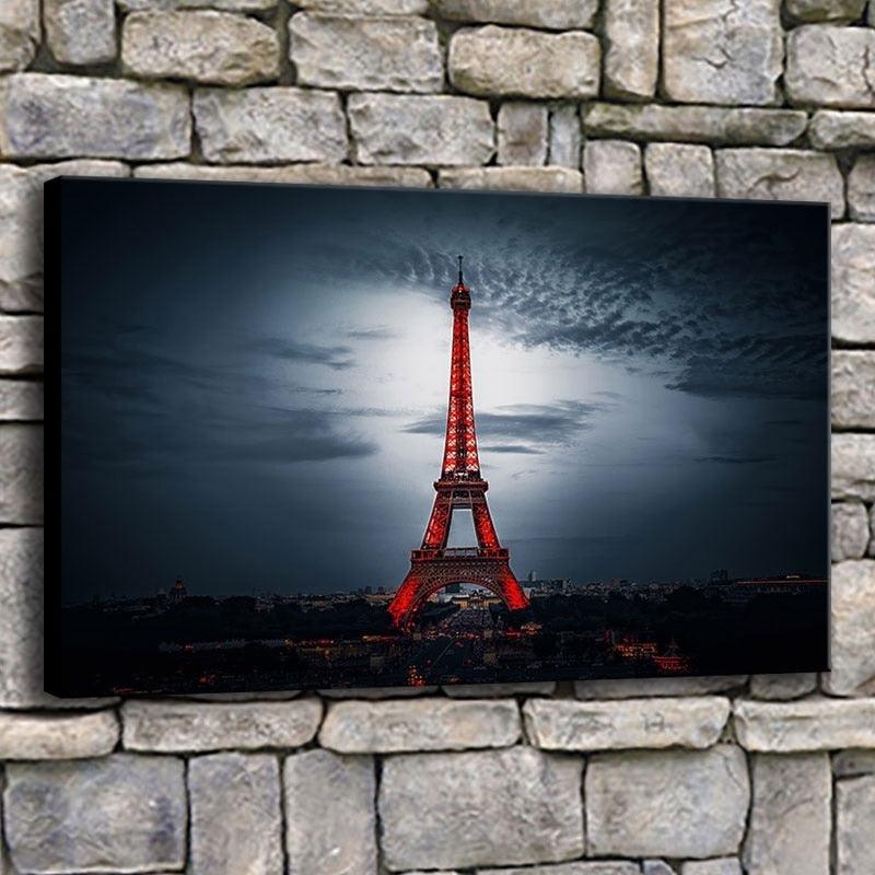 Eiffel Tower 1 Piece HD Multi Panel Canvas Wall Art Frame - Original Frame