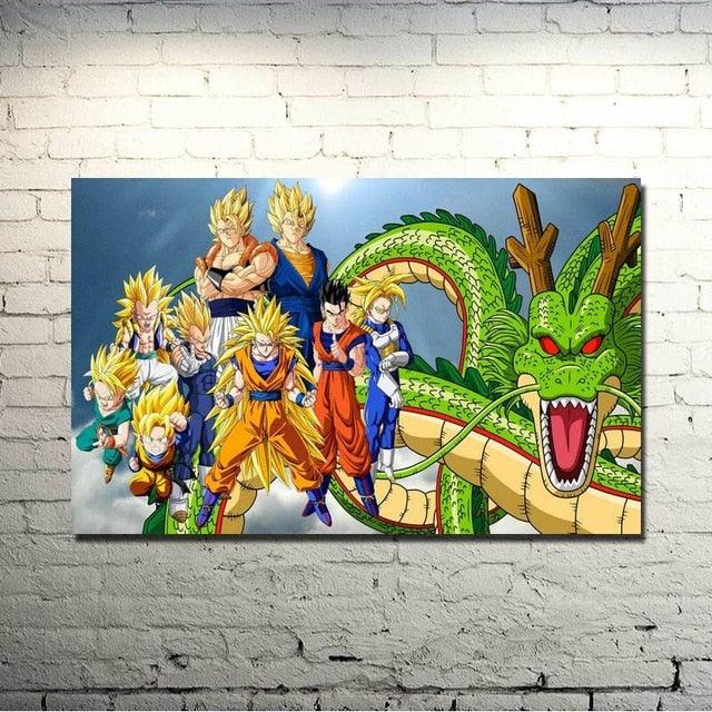 Dragon Ball Z Super 1 Piece HD Multi Panel Canvas Wall Art Frame - Original Frame