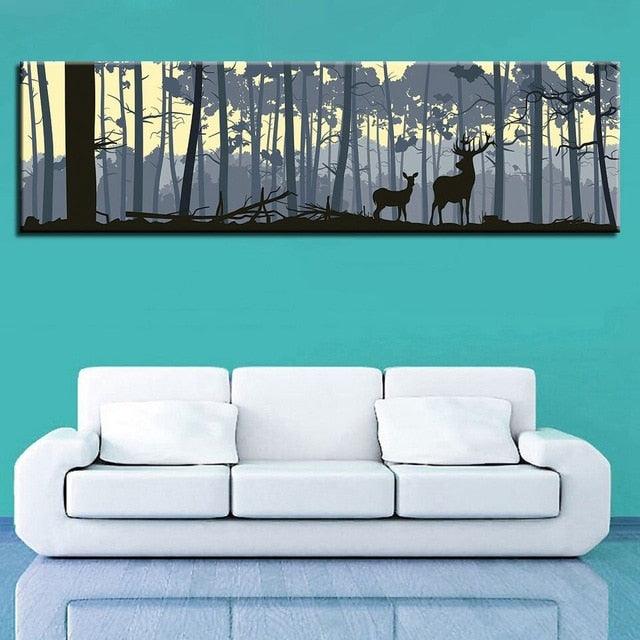 Two Deer 1 Piece HD Multi Panel Canvas Wall Art Frame - Original Frame