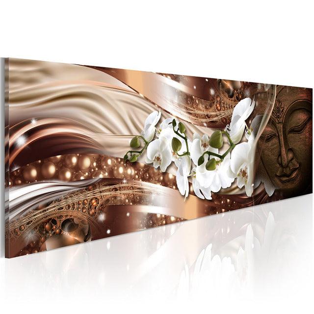 White Orchid 1 Piece HD Multi Panel Canvas Wall Art Frame - Original Frame