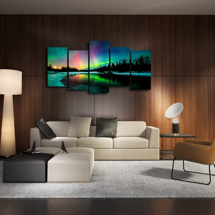 Northern Lights 5 Piece Canvas Wall Art Set