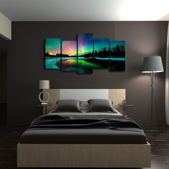 Northern Lights 5 Piece Canvas Wall Art Set