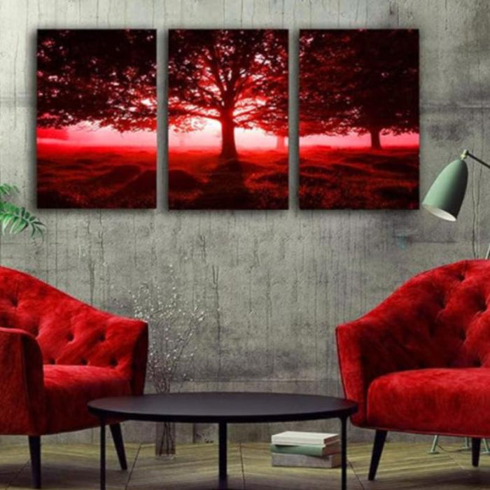 3 Piece Abstract Beach Canvas Wall Art Landscape Art Set