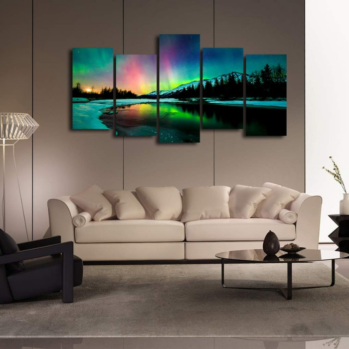 Northern Lights 5 Piece Canvas Wall Art Set