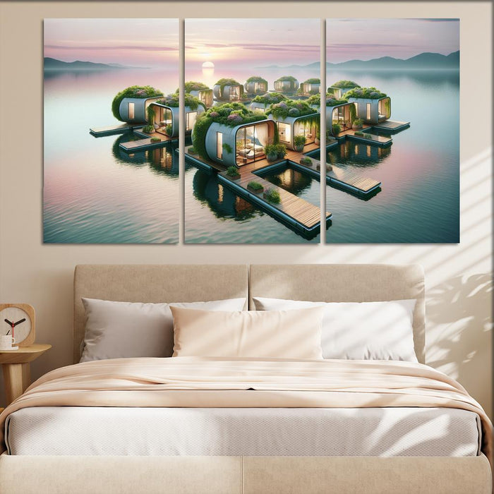 Floating Community Pods Modern Paintings Frame