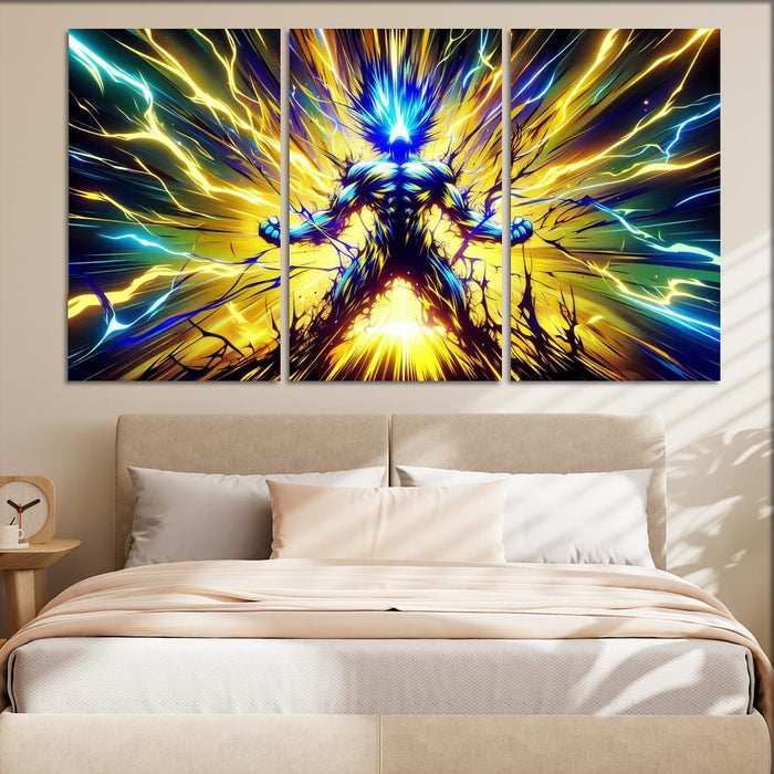 Goku's Spirit Surge Canvas Paintings Frame