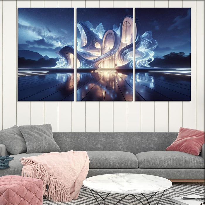 Bioluminescent Structures Modern Paintings Frame