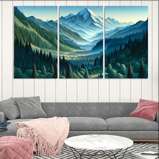 Mountain Serenity Retreat Canvas Paintings Frame