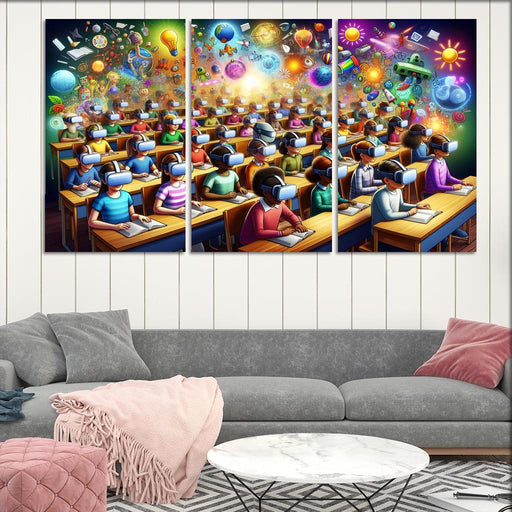 Virtual Reality In Education Transforming Learning Experiences Canvas Paintings Frame