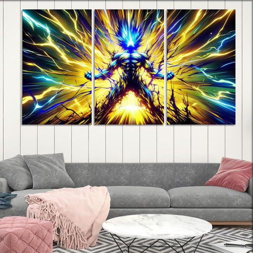 Goku's Spirit Surge Canvas Paintings Frame