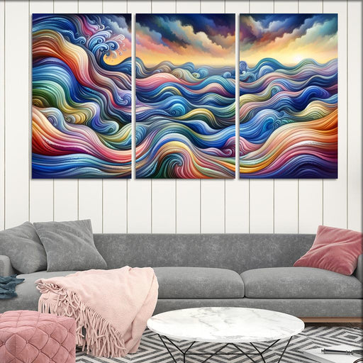 Cascading Echoes Of Emotion Multi-panel Paintings