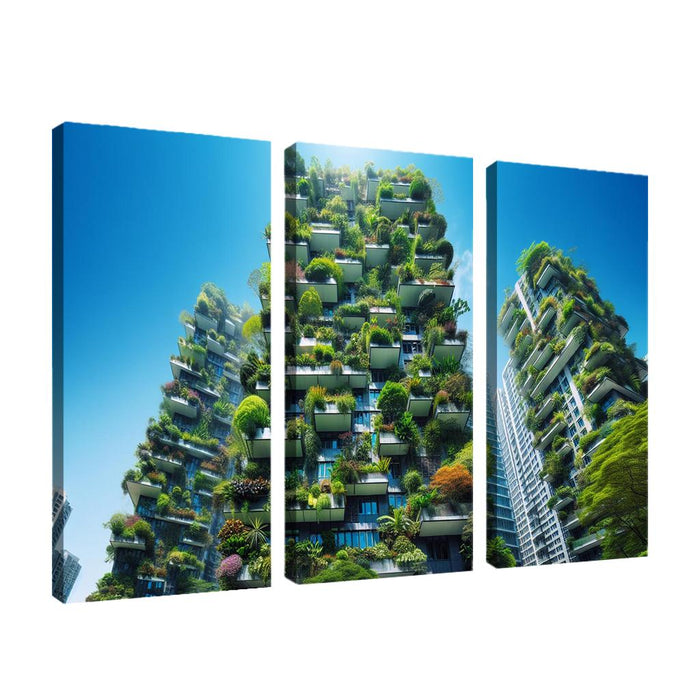 Vertical Forest Towers Modern Paintings Frame