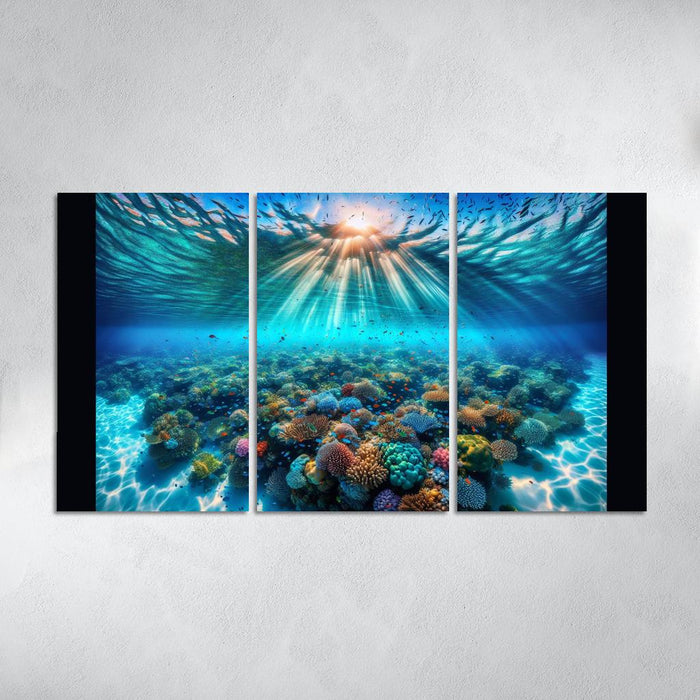 Azure Lagoon A Snorkeler's Paradise Abstract Paintings Frame