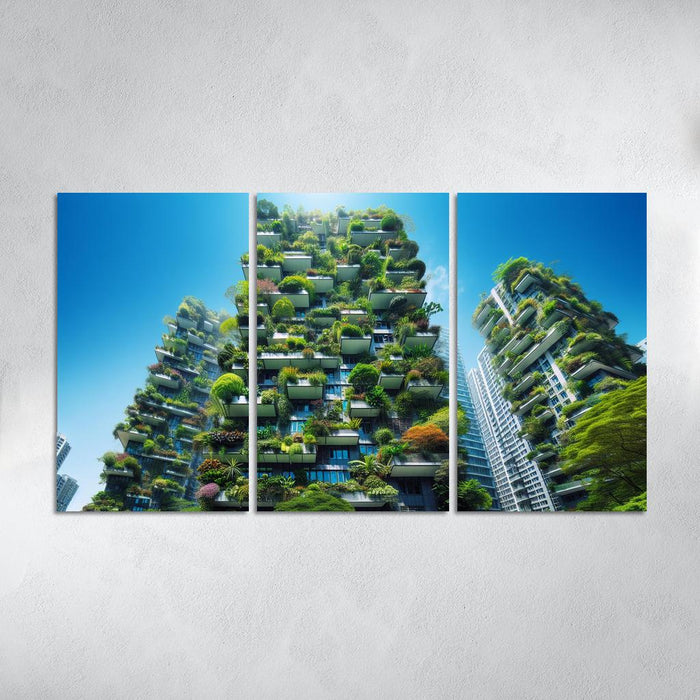 Vertical Forest Towers Modern Paintings Frame