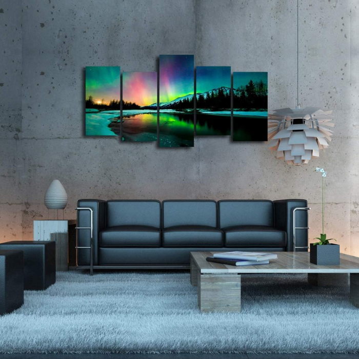 Northern Lights 5 Piece Canvas Wall Art Set