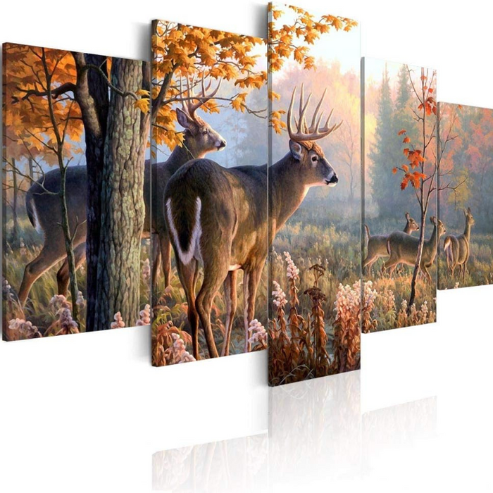 Animal Deer Pictures Vintage Wall Art Canvas Print