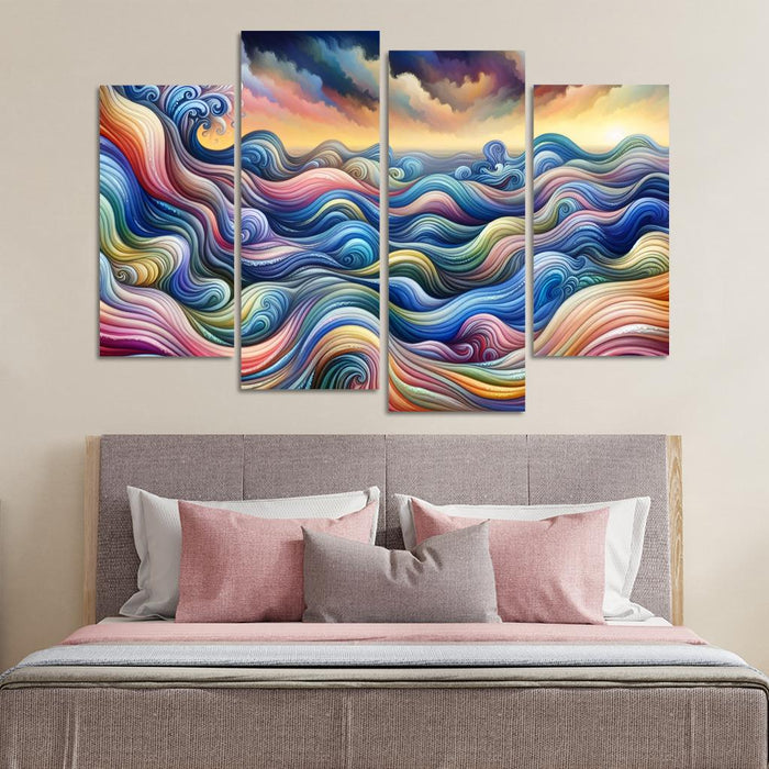 Cascading Echoes Of Emotion Multi-panel Paintings