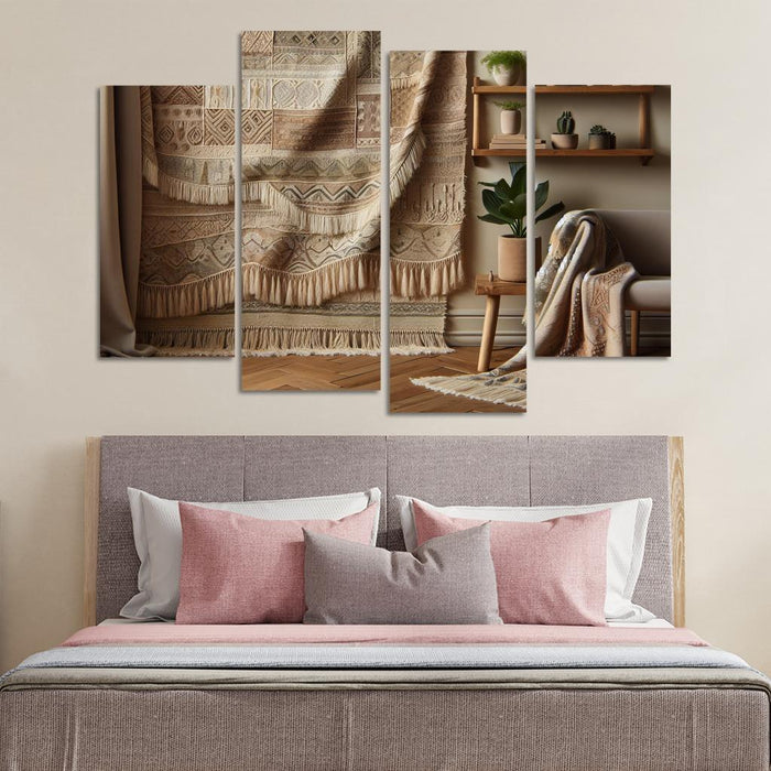 Textured Fabric Wall Hanging Framed Paintings