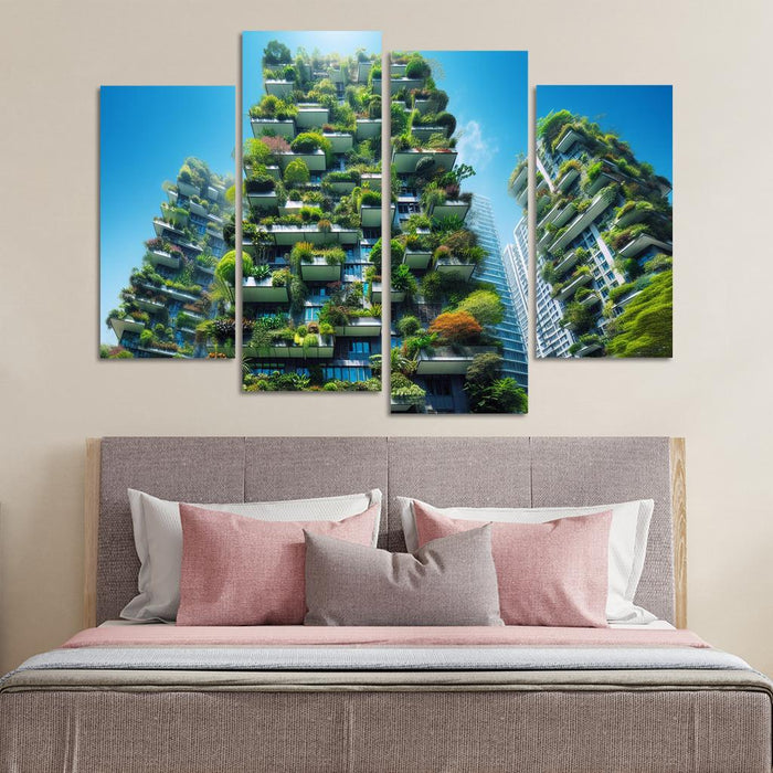 Vertical Forest Towers Modern Paintings Frame