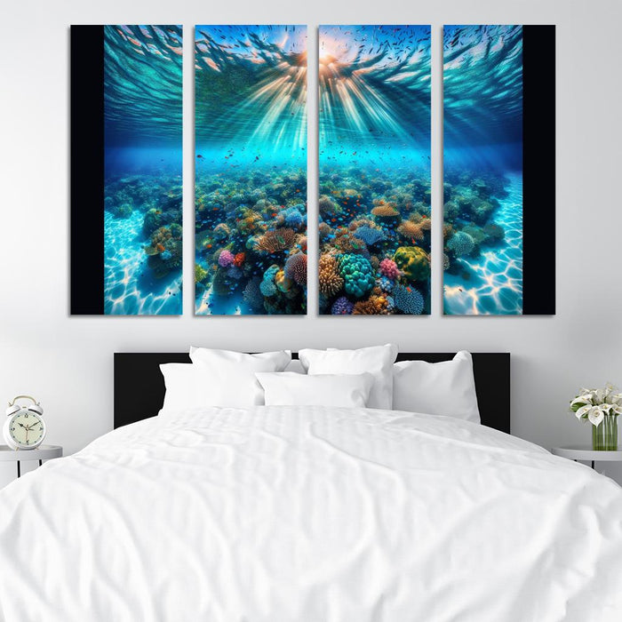 Azure Lagoon A Snorkeler's Paradise Abstract Paintings Frame