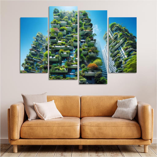 Vertical Forest Towers Modern Paintings Frame