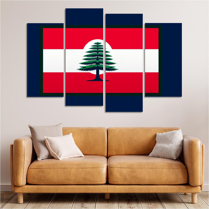 Emblem Of Resilience The Flag Of Lebanon Modern Paintings Frame