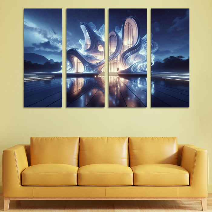 Bioluminescent Structures Modern Paintings Frame