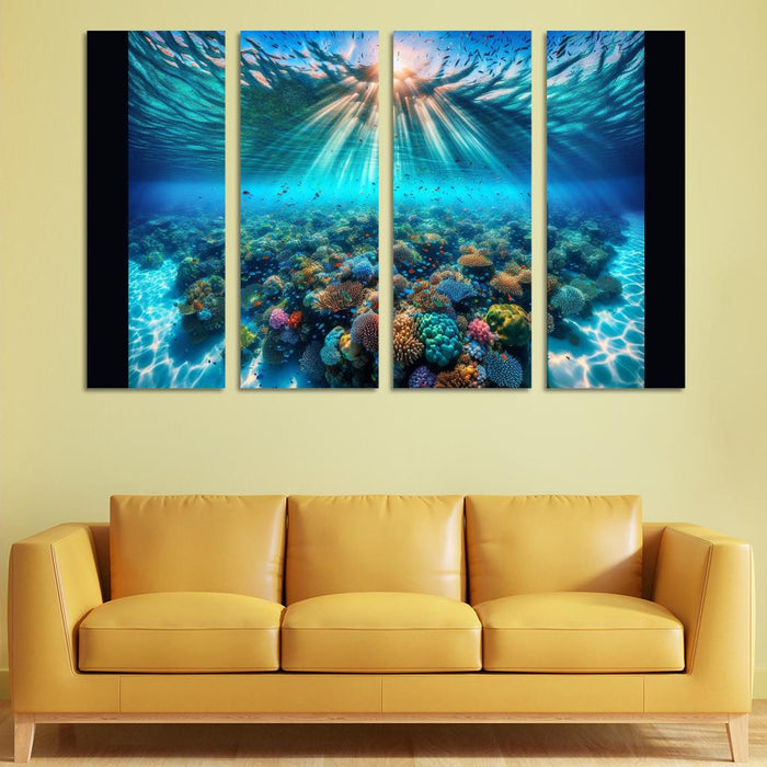 Azure Lagoon A Snorkeler's Paradise Abstract Paintings Frame