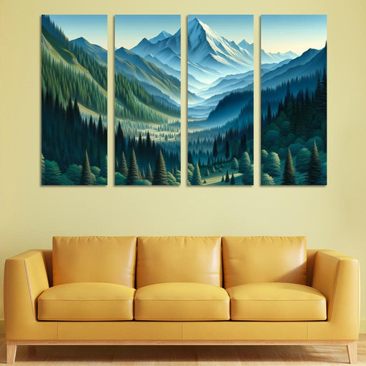 Mountain Serenity Retreat Canvas Paintings Frame