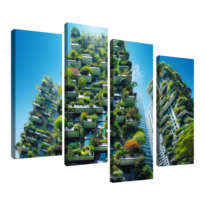 Vertical Forest Towers Modern Paintings Frame