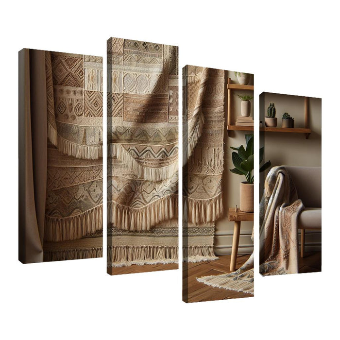 Textured Fabric Wall Hanging Framed Paintings