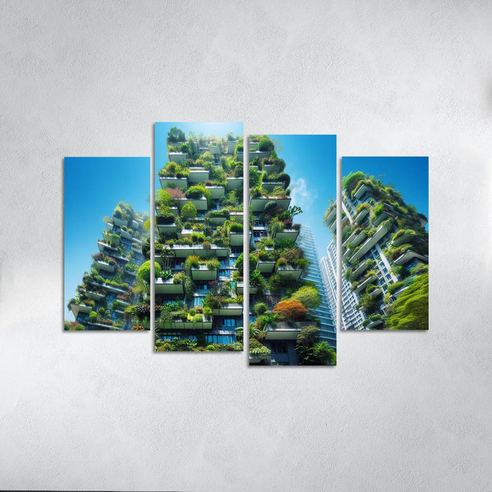 Vertical Forest Towers Modern Paintings Frame