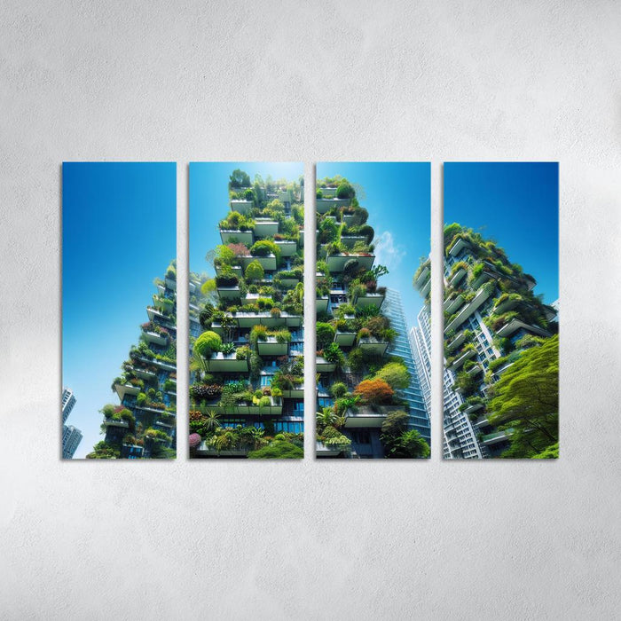 Vertical Forest Towers Modern Paintings Frame