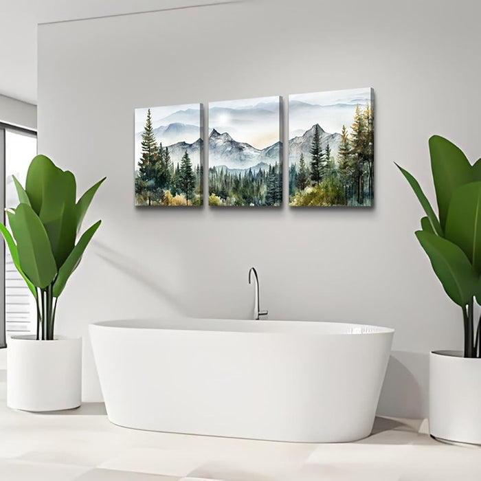 Abstract Mountain Forest Landscapes Canvas Wall Art Set