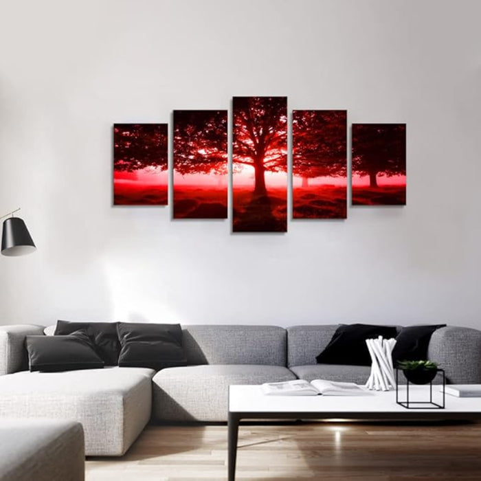 5 Piece Abstract Beach Canvas Wall Art Landscape Art Set