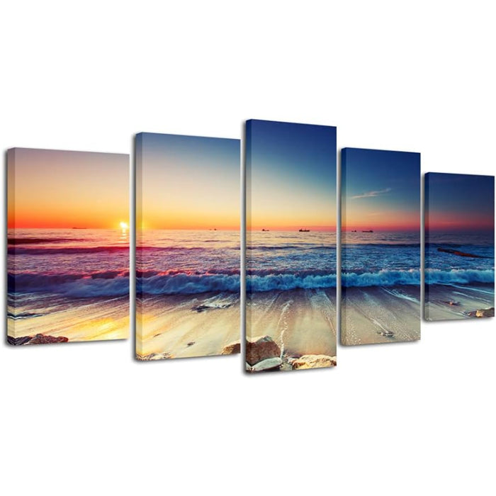 5 Pieces Ocean Seascape Canvas Prints Wall Art