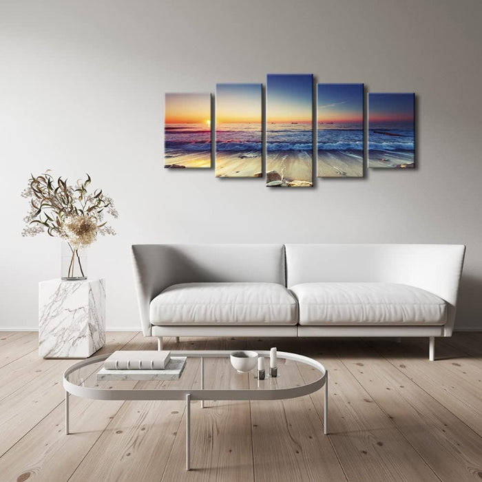 5 Pieces Ocean Seascape Canvas Prints Wall Art