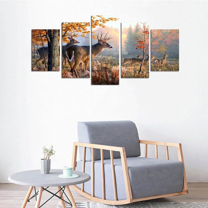 Animal Deer Pictures Vintage Wall Art Canvas Print