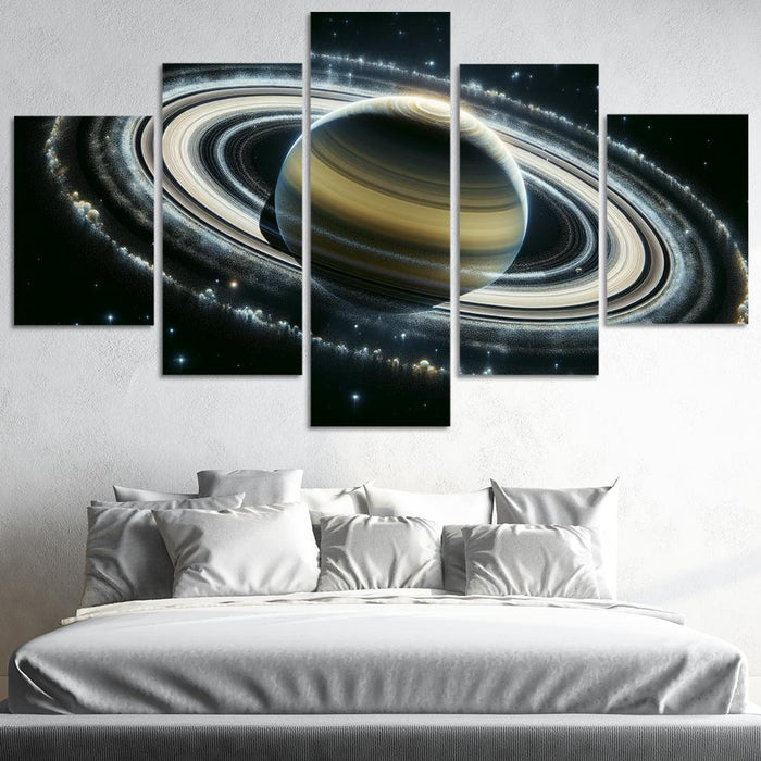 The Secrets Of Saturn's Faint Rings Modern Paintings Frame