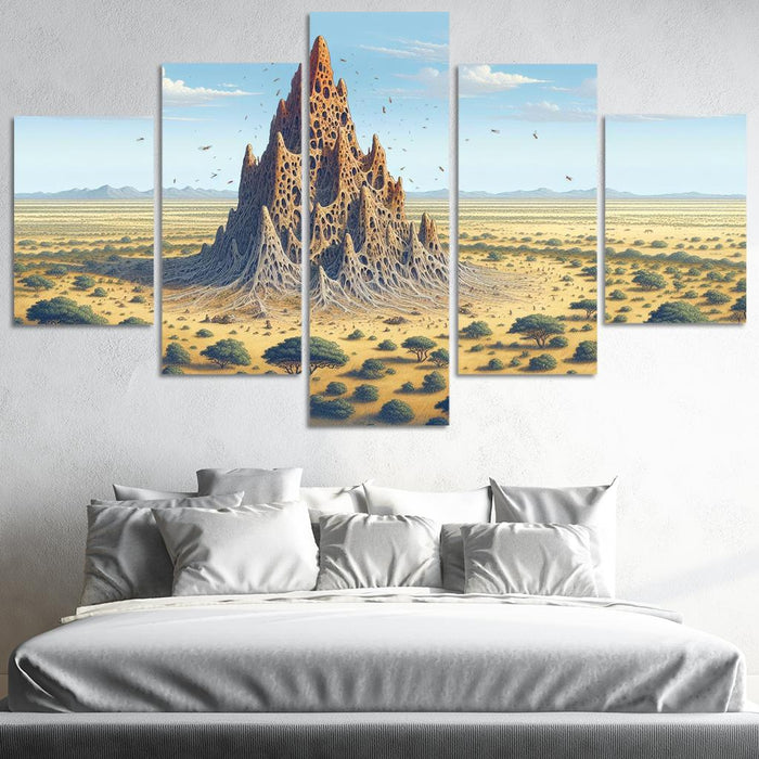 The Unseen Architects Termite Mounds Oil Paintings Frame