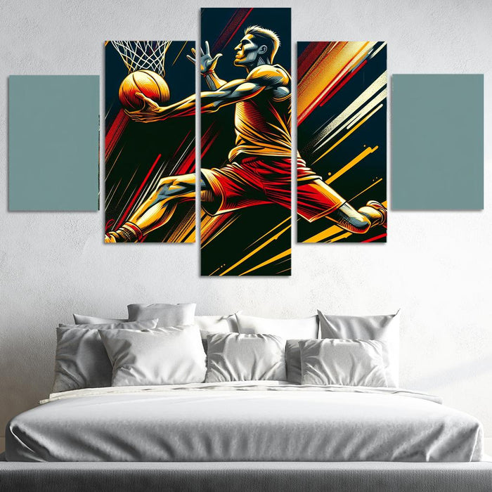 Lebron James Slam Dunk Multi-panel Paintings