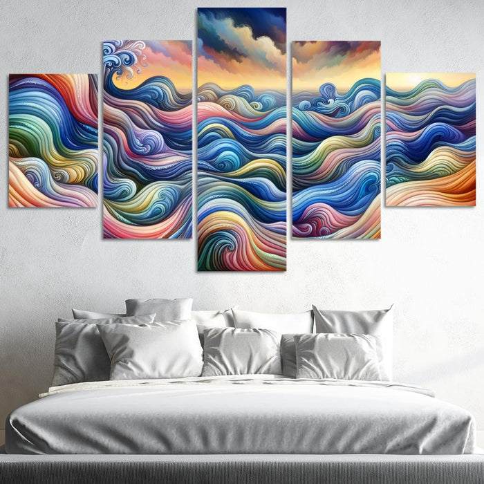 Cascading Echoes Of Emotion Multi-panel Paintings