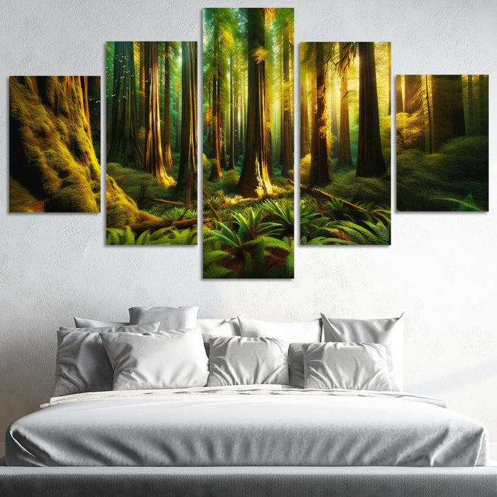 The Mighty Redwoods And Their Ecosystem Oil Paintings Frame